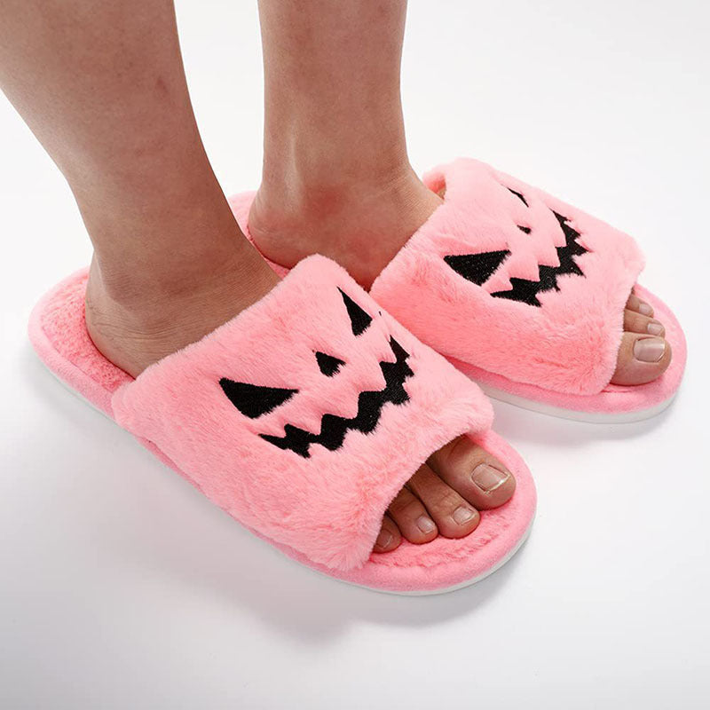 Zapatillas de Halloween para mujer, bonitas y cálidas, para el invierno