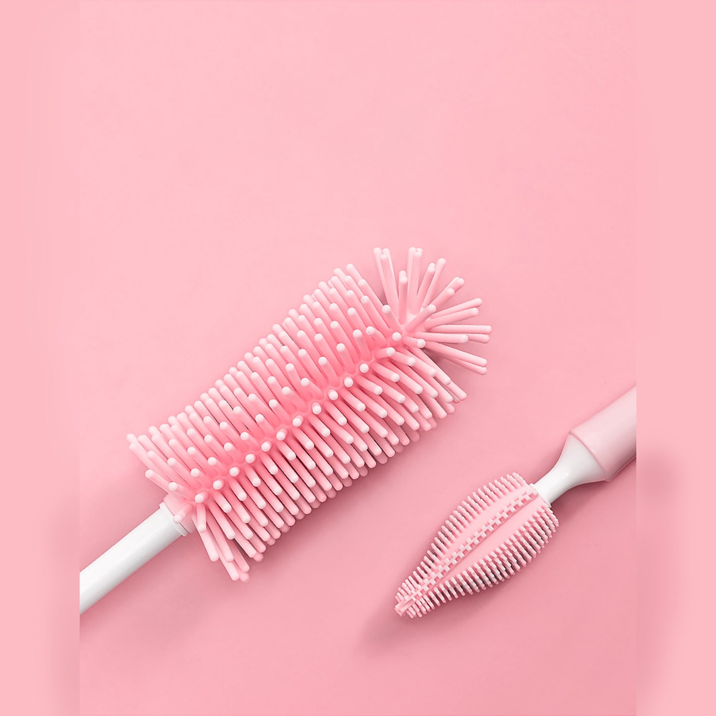 Cepillo de silicona para biberones de bebé, cepillo de paja para fregar, cepillo de limpieza para biberones de bebé