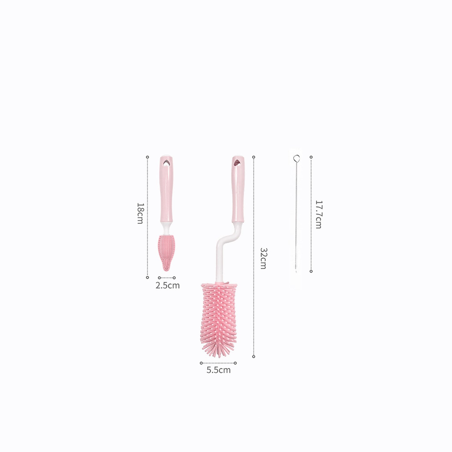 Cepillo de silicona para biberones de bebé, cepillo de paja para fregar, cepillo de limpieza para biberones de bebé