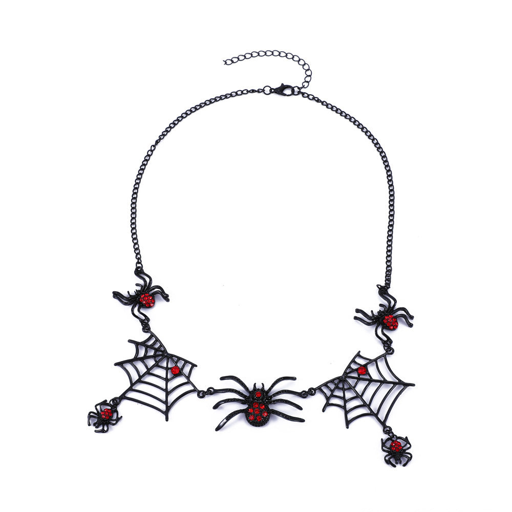 Collar de araña y telaraña de Halloween, collar de clavícula con personalidad, accesorios de joyería de moda