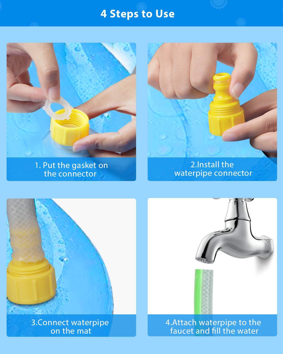 Alfombrilla de piscina con rociador de agua para niños, duradera y resistente, para jugar con salpicaduras y rociadores.
