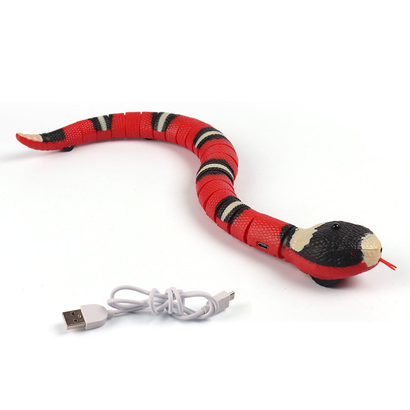 Juguetes interactivos para gatos con detección inteligente, serpiente electrónica automática, juego de broma para gatos, juguetes recargables por USB para gatos, perros y mascotas.