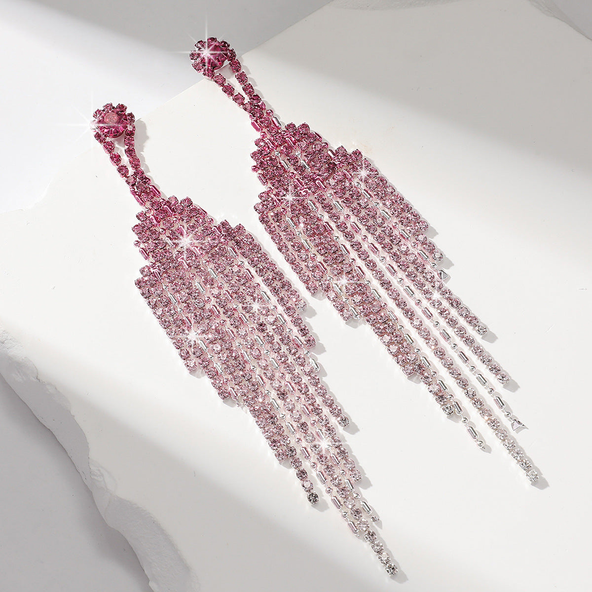 Full Rhinestone Tassel High-grade Affordable Luxury Style Unique Design Earrings