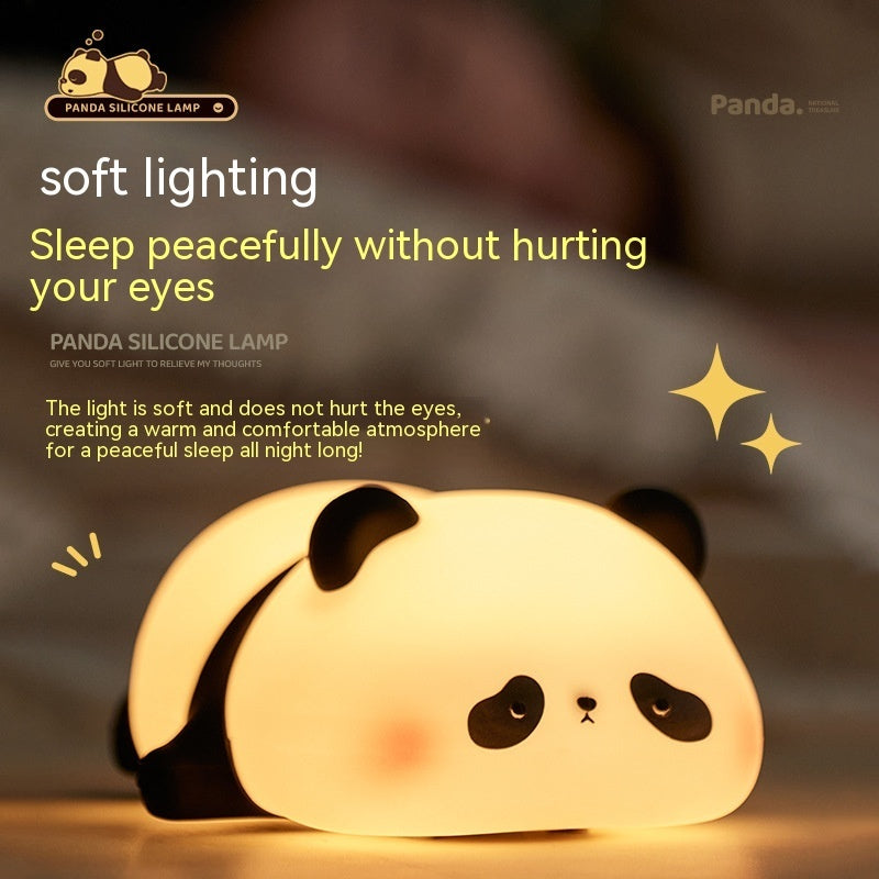 Panda Night Lights For Kids Cute Animal Silicone Timing Rechargeable Lamp Cartoon Panda Bedroom Decoration Kids Boys Girls Gift