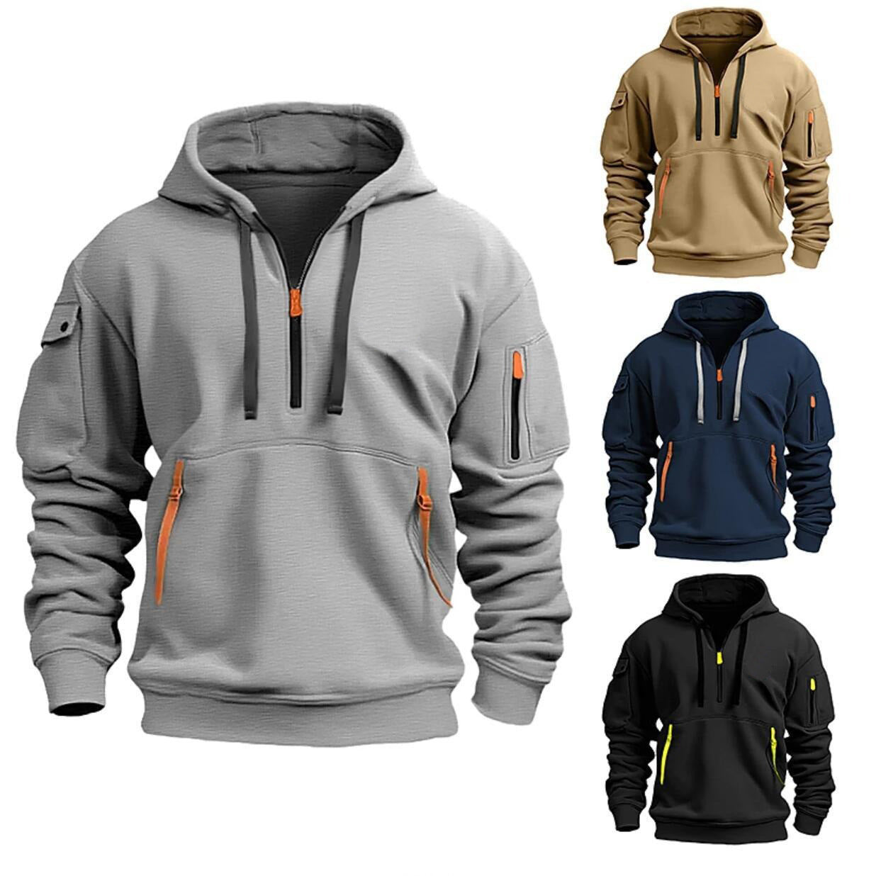 Cotton Dropped Shoulder Hooded Sweatshirt Men's Women's Plus Size Loose Pullover Fashion Sweats with pockets