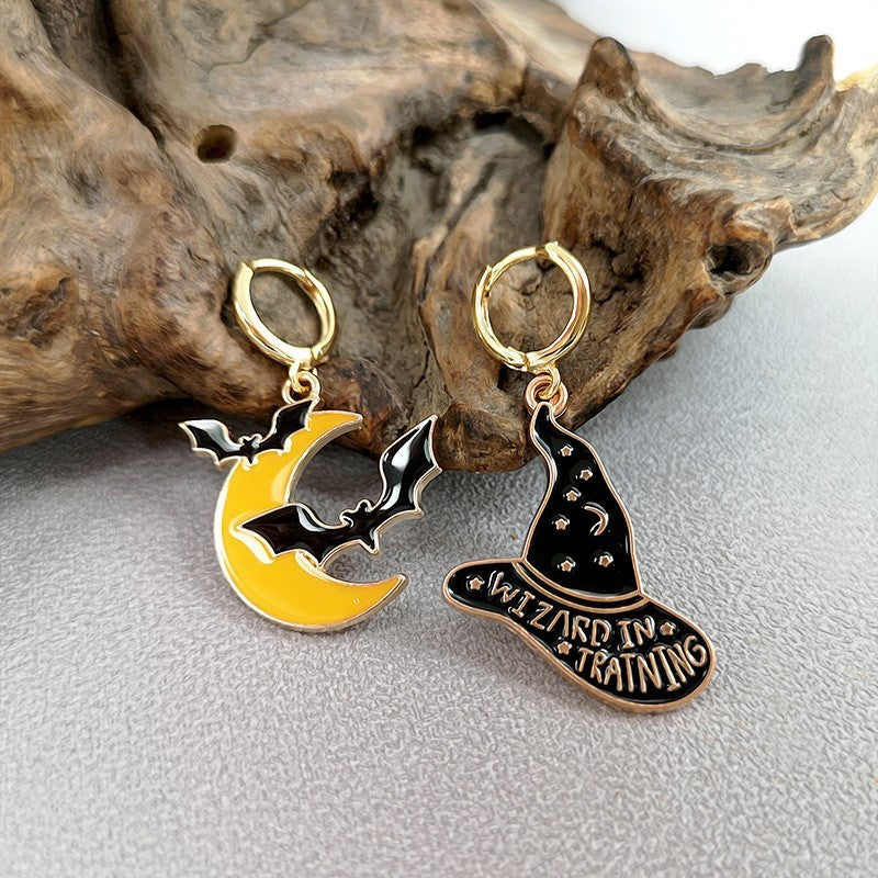 Halloween Funny Earrings Female Personality Ghost Pumpkin Bat Cartoon Jewelry