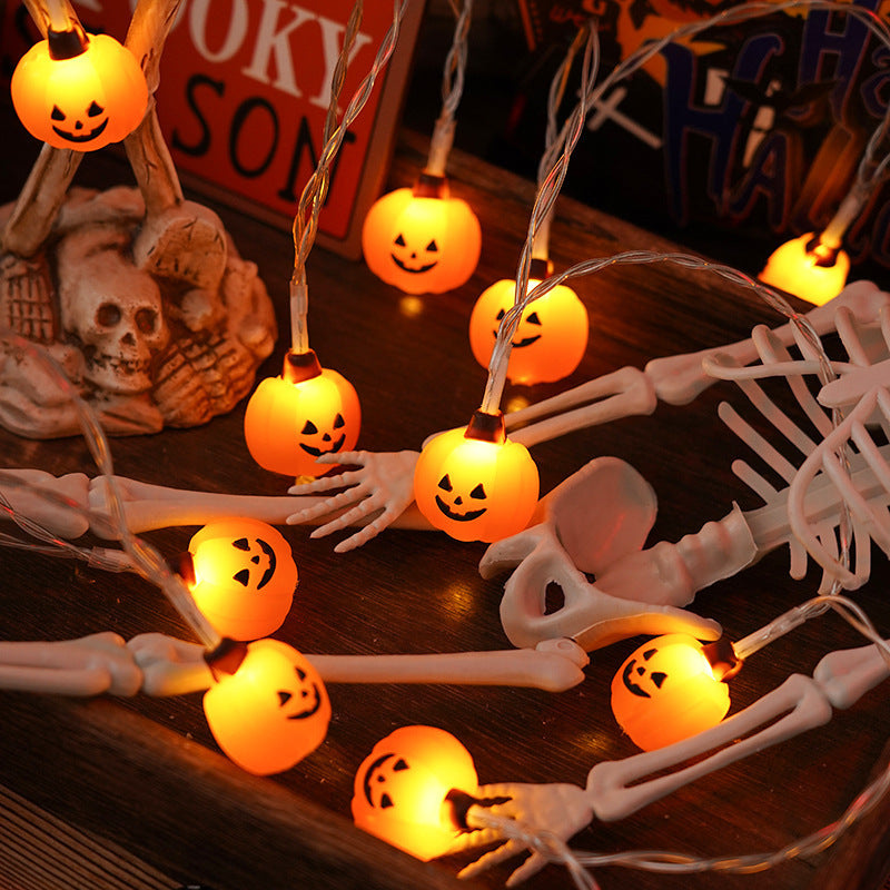 PVC Soft Material Halloween Lighting Chain Pumpkin Ghost Bat Modeling Lamp