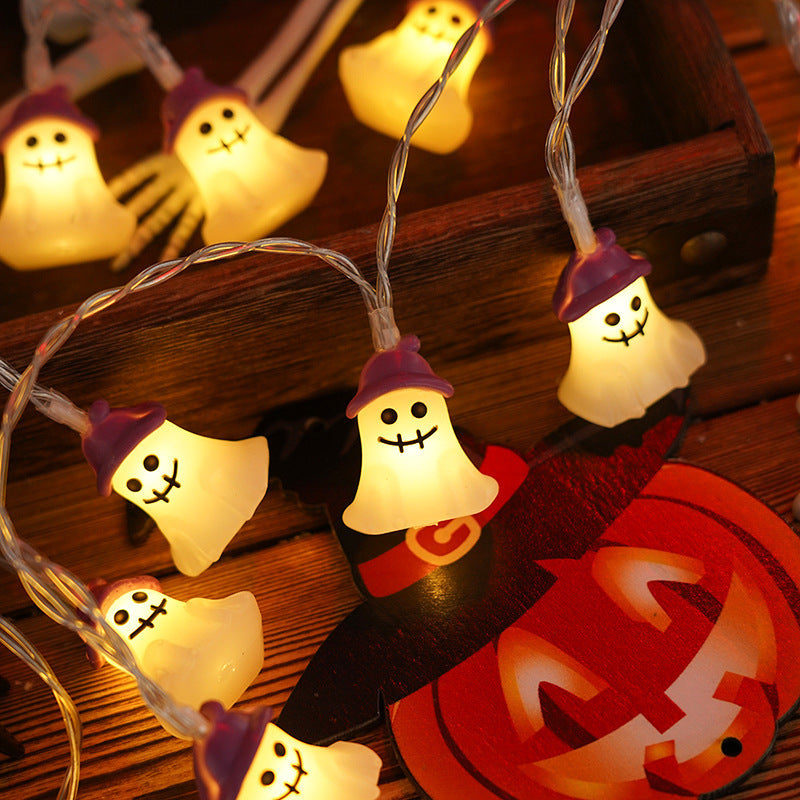 PVC Soft Material Halloween Lighting Chain Pumpkin Ghost Bat Modeling Lamp