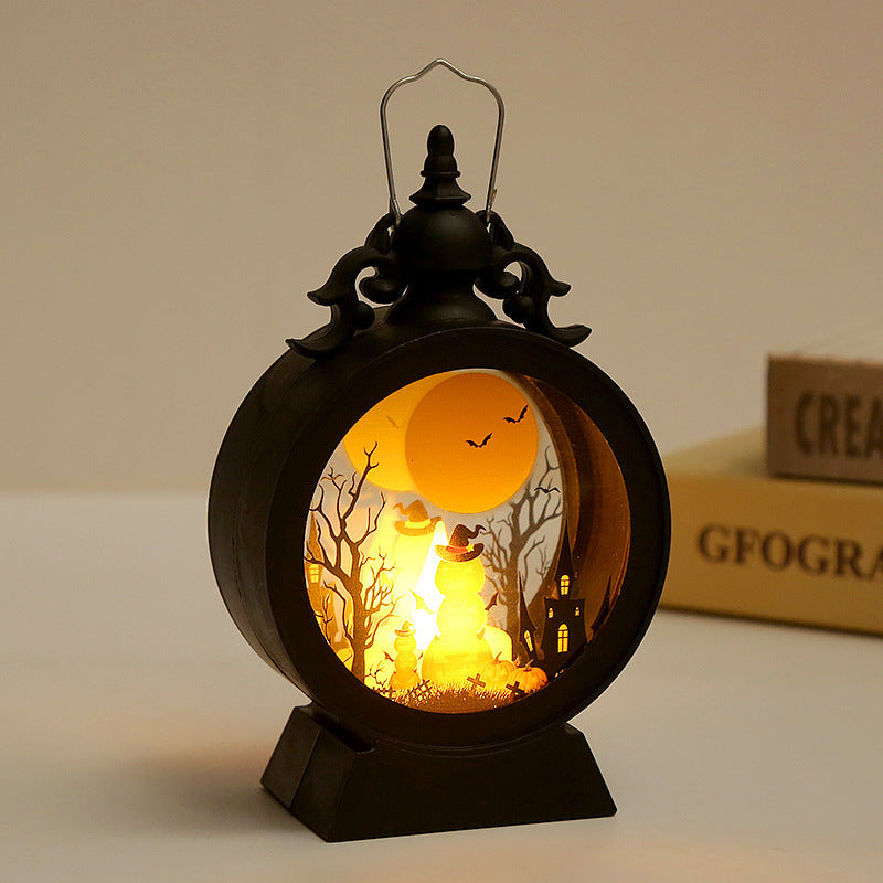 Halloween Retro Candle Portable Storm Lantern